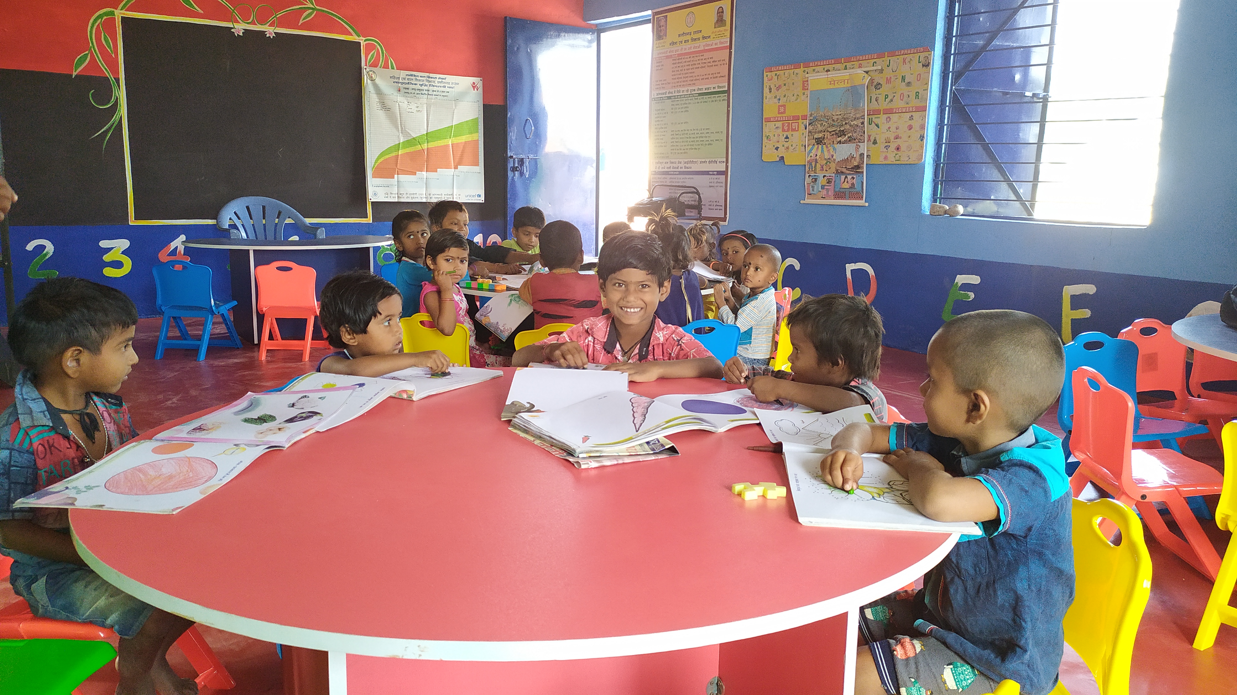 Children enjoying and learning in Smart Aanganwadis by AROH