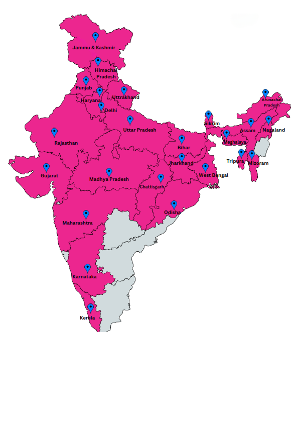 Indian Map and the location