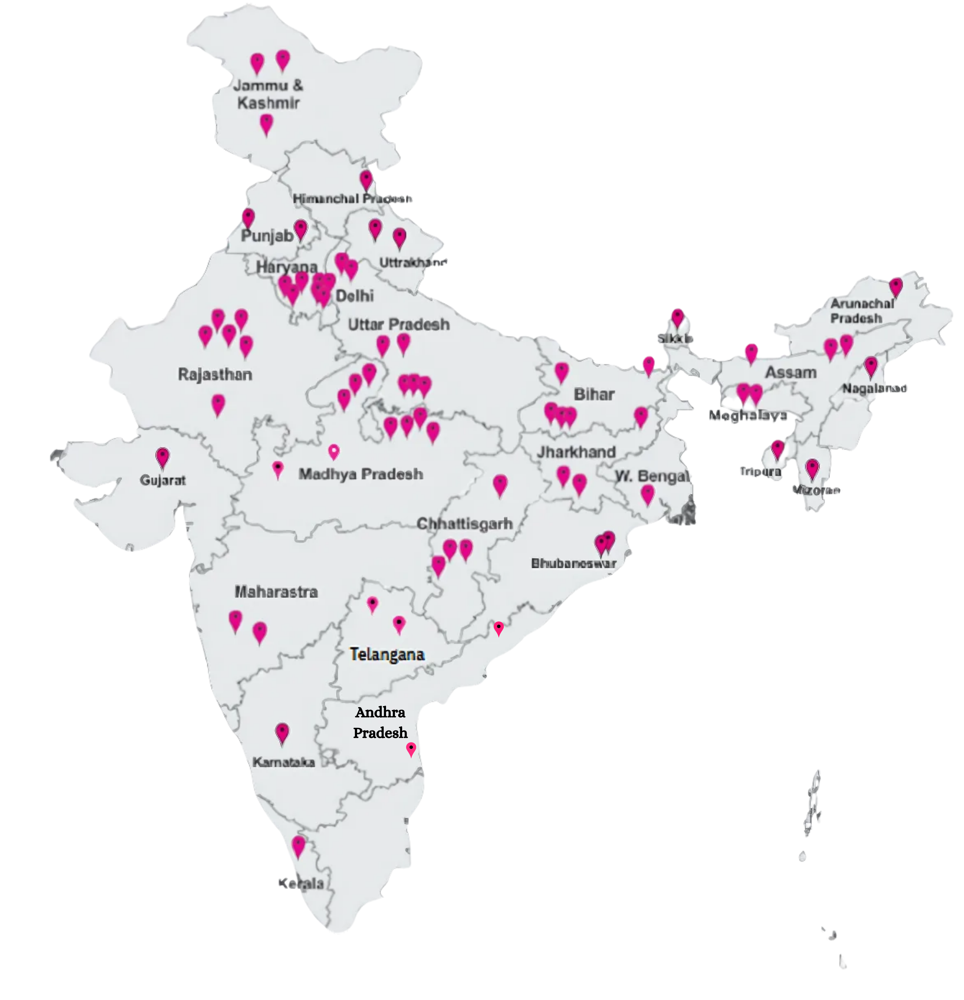 Indian Map and the location